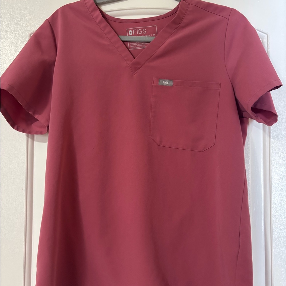 Figs Rose V-Neck Scrub Top